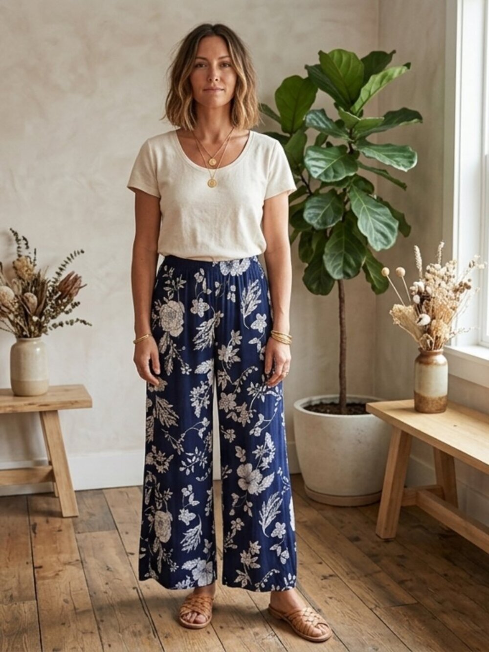 Serenity Society High Waist Wide Leg Pants Small